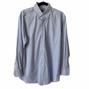 Tommy Hilfiger Mens Blue White Stripe Shirt, 15.5